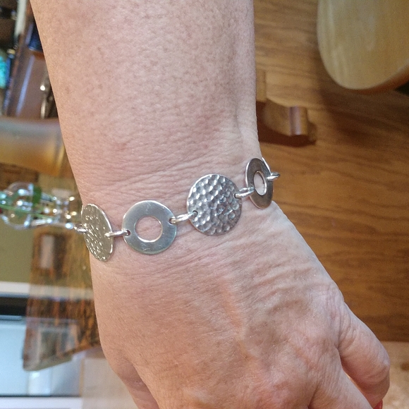 Jewelry - .925 Sterling Silver Hammered Bracelet